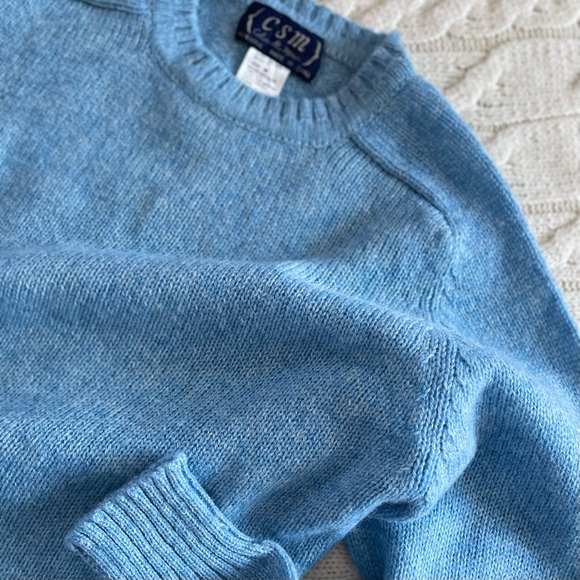 VTG CSM Men's Knit Shetland Wool Blend Crew Neck Sweater, Sz M - Picture 4 of 10